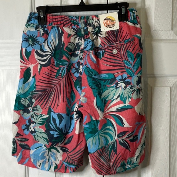 C&C California Floral Tropical Linen Shorts Pull On Drawstring Size S - Picture 7 of 12